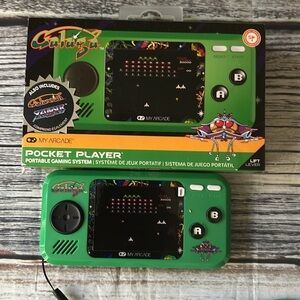 My Arcade Galaga Pocket Player Portable Handheld Game Green Galaxian & Xevious